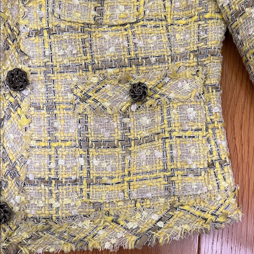 Old Navy Yellow and Black Tweed Jacket - Picture 4 of 6